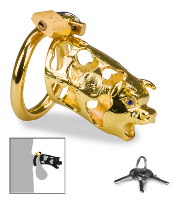 Golden Ox Chinese zodiac penis chastity cage