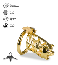 Load image into Gallery viewer, Golden Ox Chinese zodiac penis chastity cage