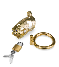 Load image into Gallery viewer, Golden Pig Chinese zodiac penis chastity cage