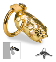 Load image into Gallery viewer, Golden Pig Chinese zodiac penis chastity cage