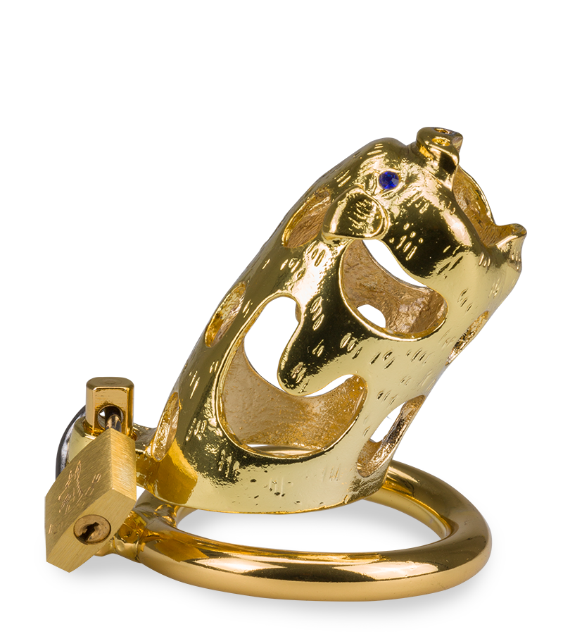 Golden Pig Chinese zodiac penis chastity cage