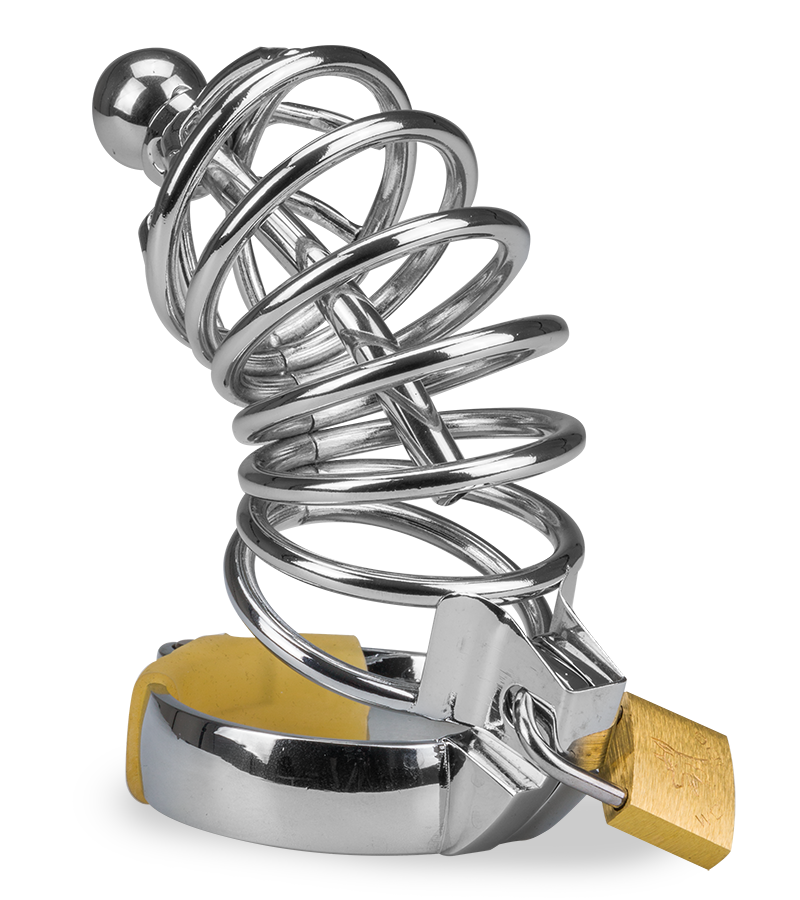 Guantanamo penis chastity cage and urethra plug