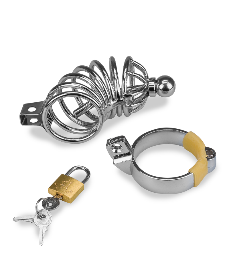 Guantanamo penis chastity cage and urethra plug