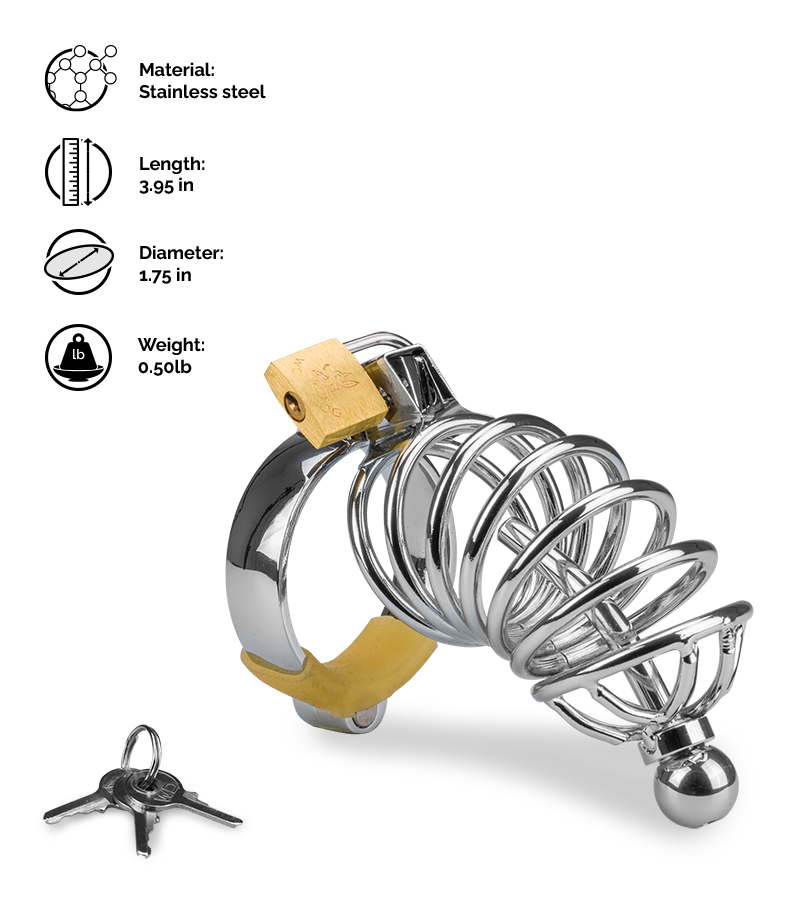 Guantanamo penis chastity cage and urethra plug