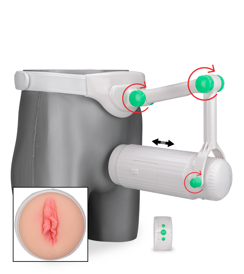 Hands-free masturbator belt with vagina sleeve