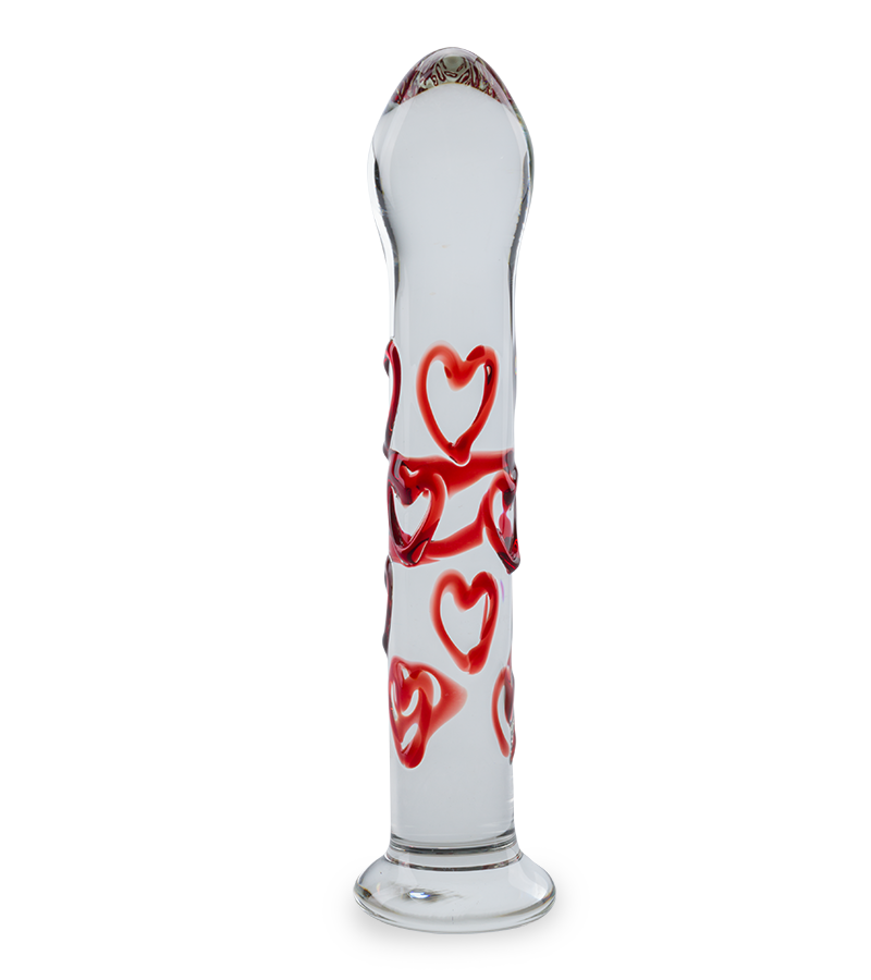Heart Bubble glass dildo