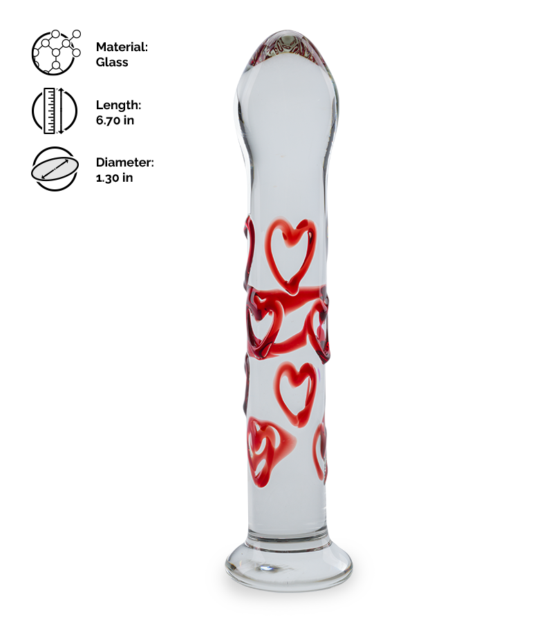 Heart Bubble glass dildo