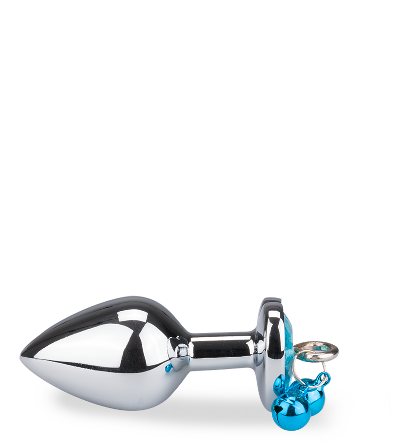 Heart-shaped rosebud anal jewel with bells