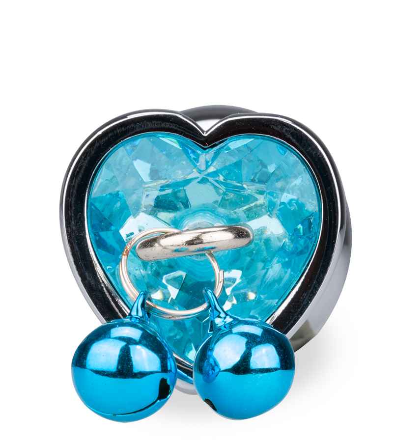 Heart-shaped rosebud anal jewel with bells