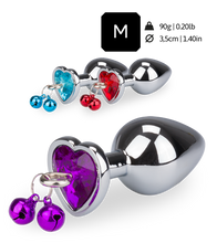 Load image into Gallery viewer, Heart-shaped rosebud anal jewel with bells