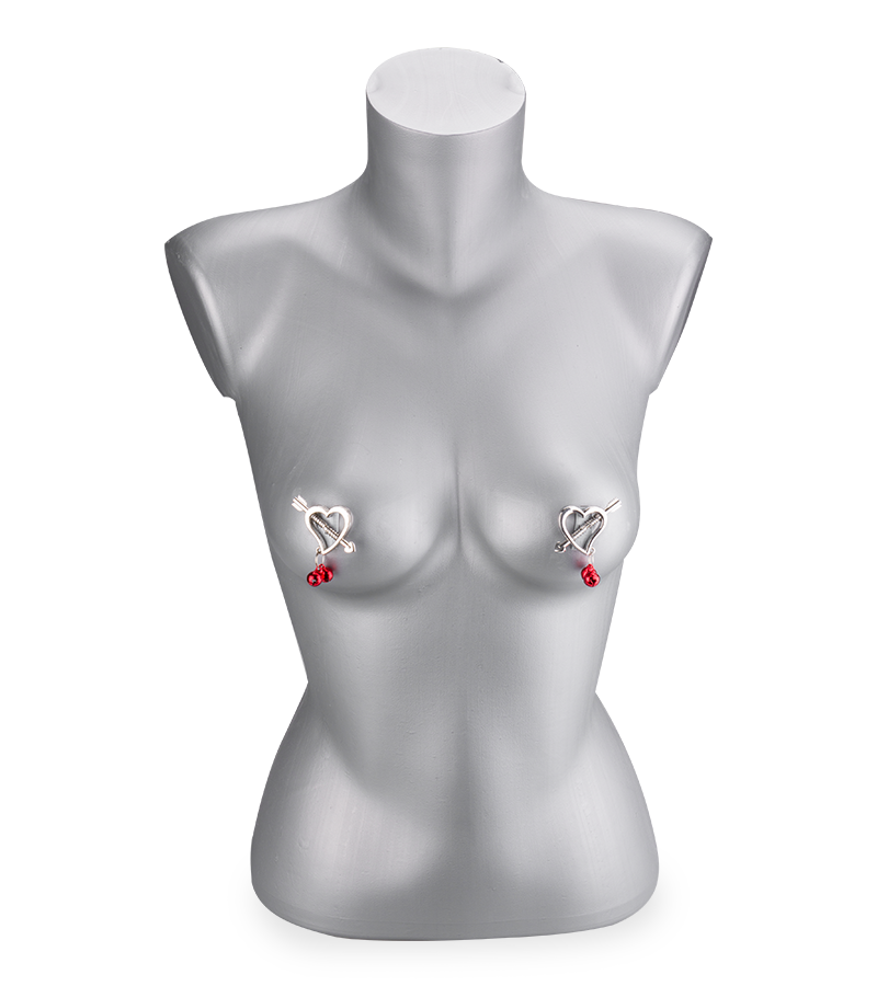 Hearts and bells BDSM nipple clamps