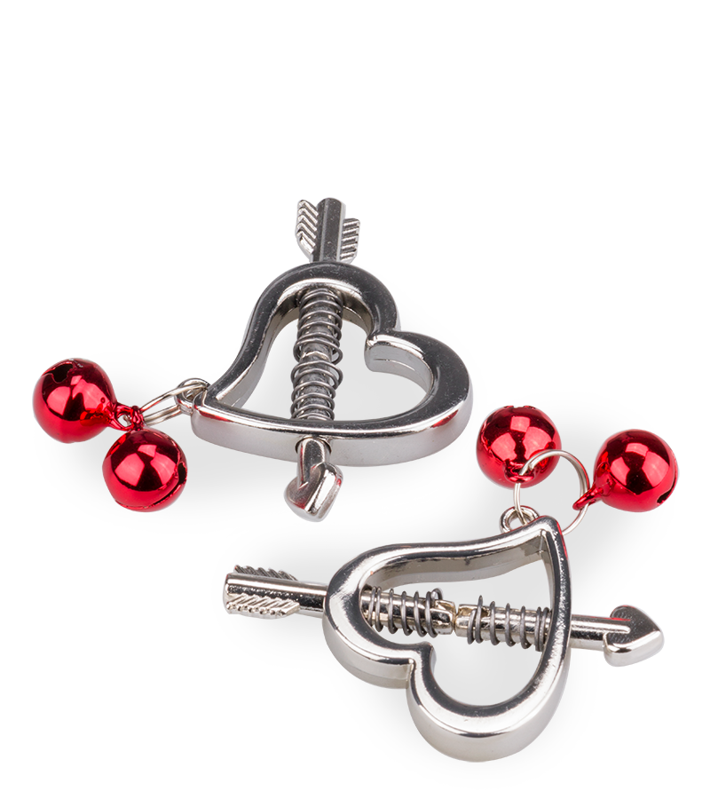 Hearts and bells BDSM nipple clamps