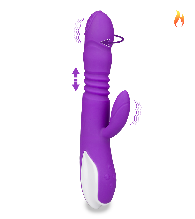 Hermann rotating and thrusting rabbit vibrator with heating function