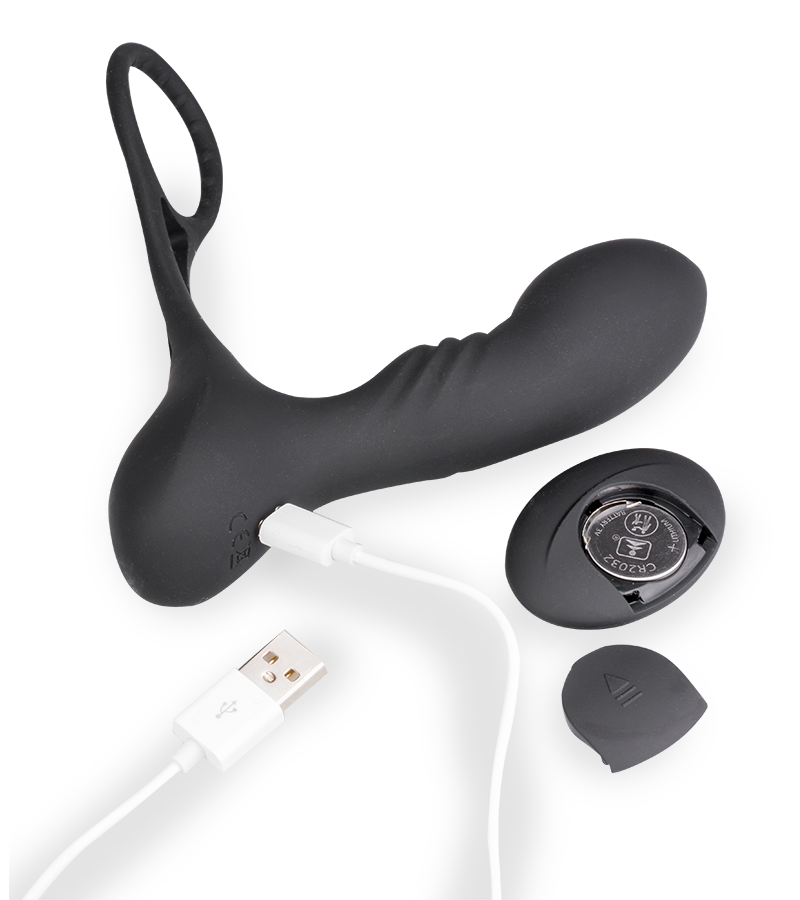 Hero vibrating prostate massager with cock rings
