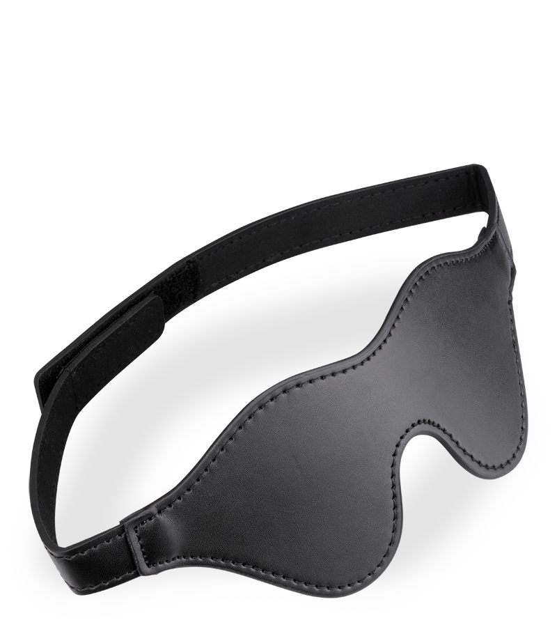 High-coverage faux leather BDSM mask