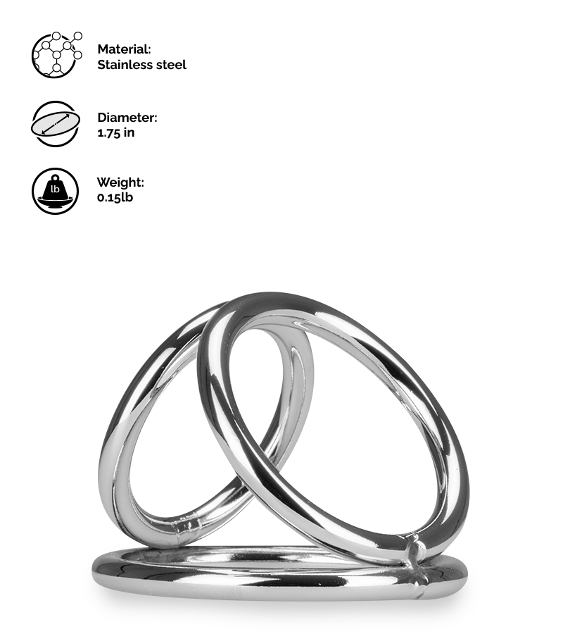 Holdy stainless steel triple cock ring