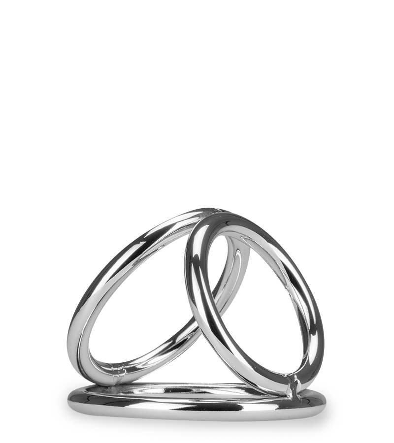 Holdy stainless steel triple cock ring