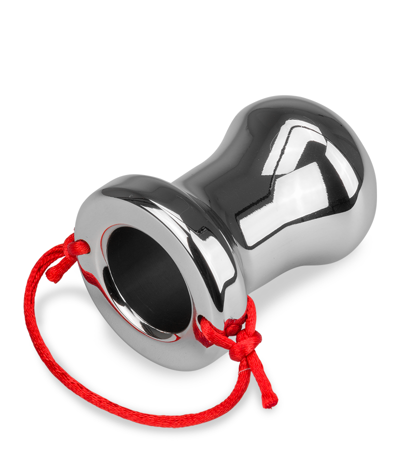 Hollow anal plug with withdrawal string