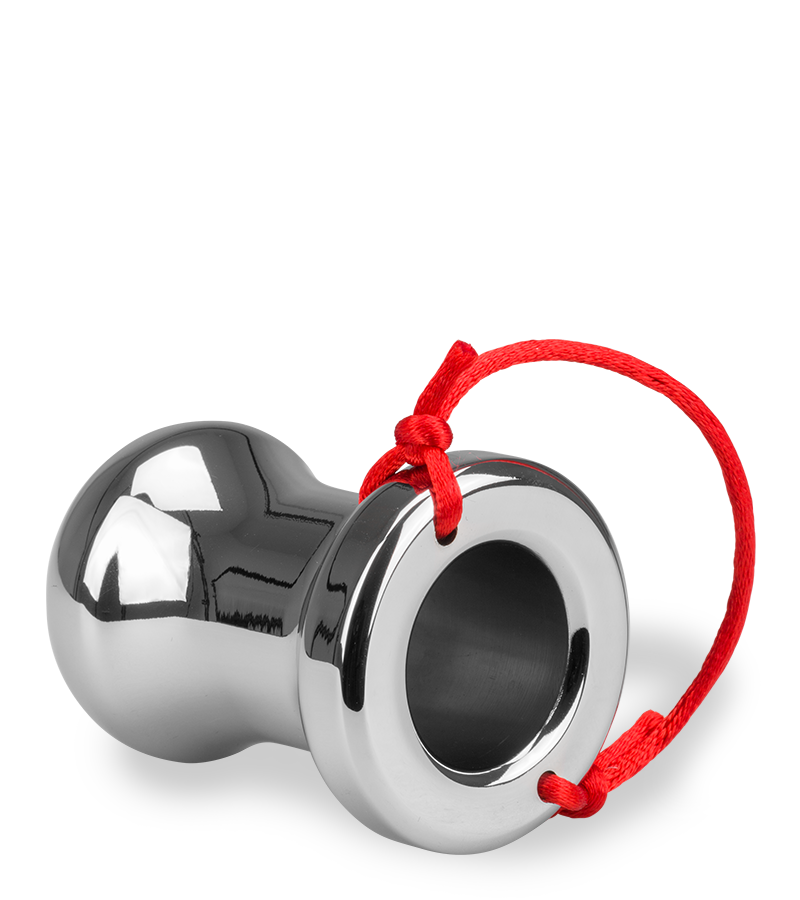 Hollow anal plug with withdrawal string