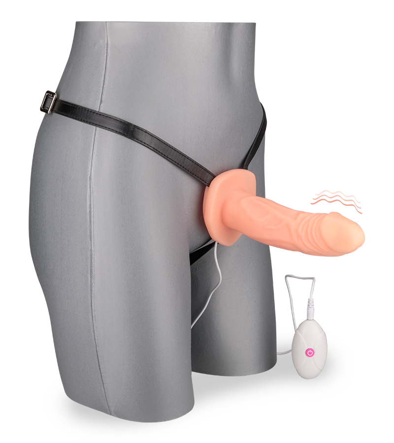 Hollow vibrating strap on harness 10 modes