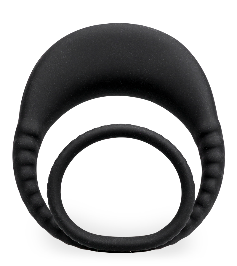 Hop silicone vibrating double cock ring