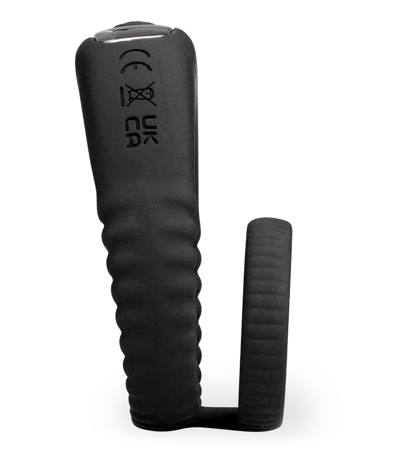 Hop silicone vibrating double cock ring