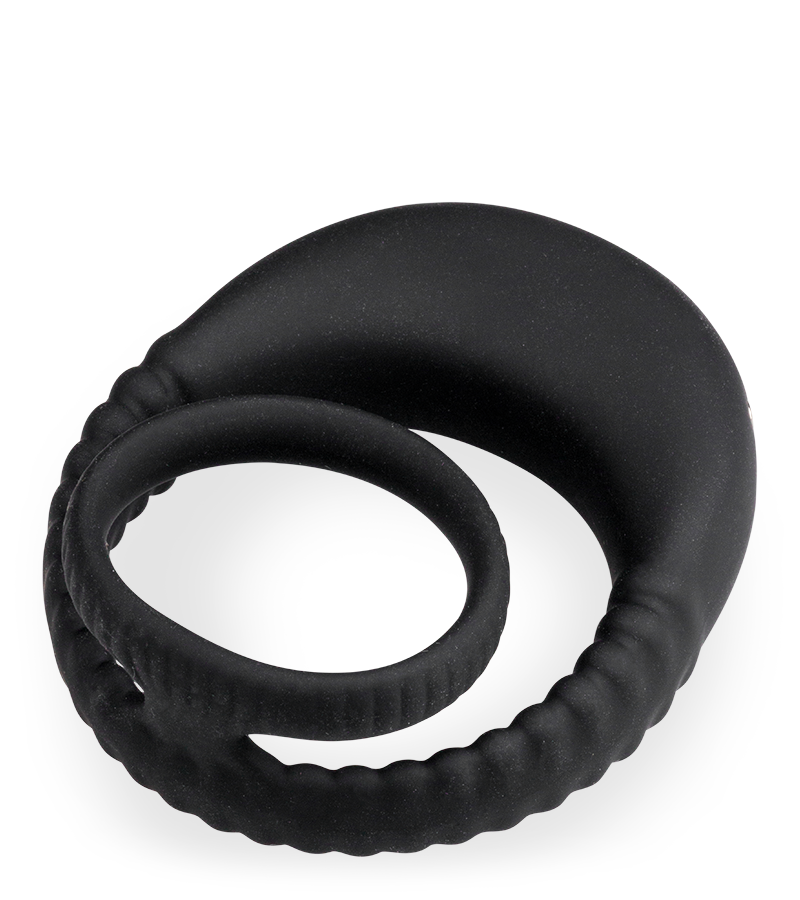 Hop silicone vibrating double cock ring