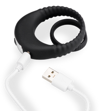 Load image into Gallery viewer, Hop silicone vibrating double cock ring