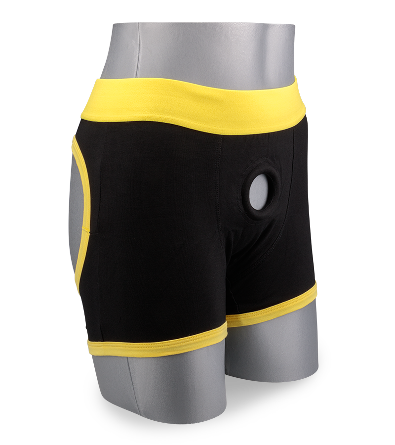 Horny strap on boxer briefs