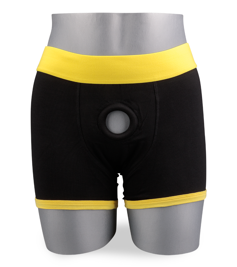 Horny strap on boxer briefs