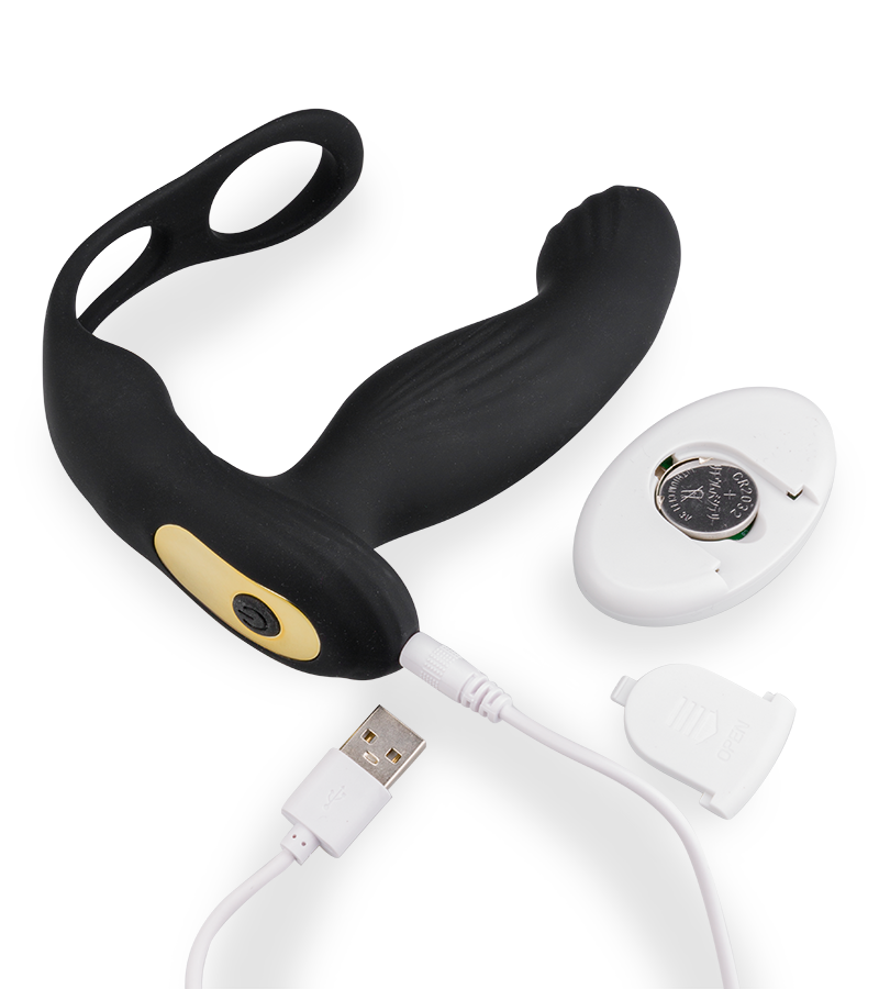 Hubert prostate massager with cock rings