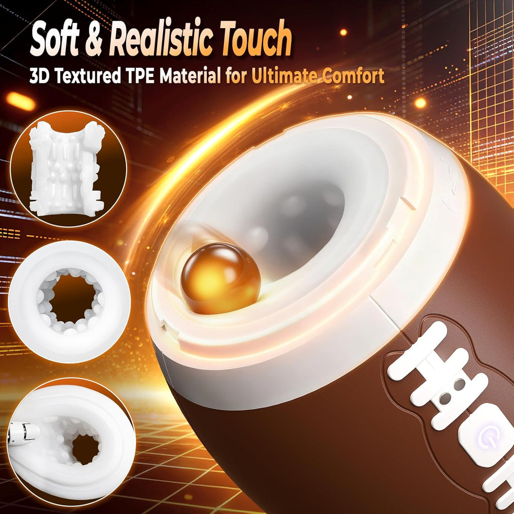 Men's football-shaped masturbator, 12 vibration modes, 3D TPE realistic inner sleeve.