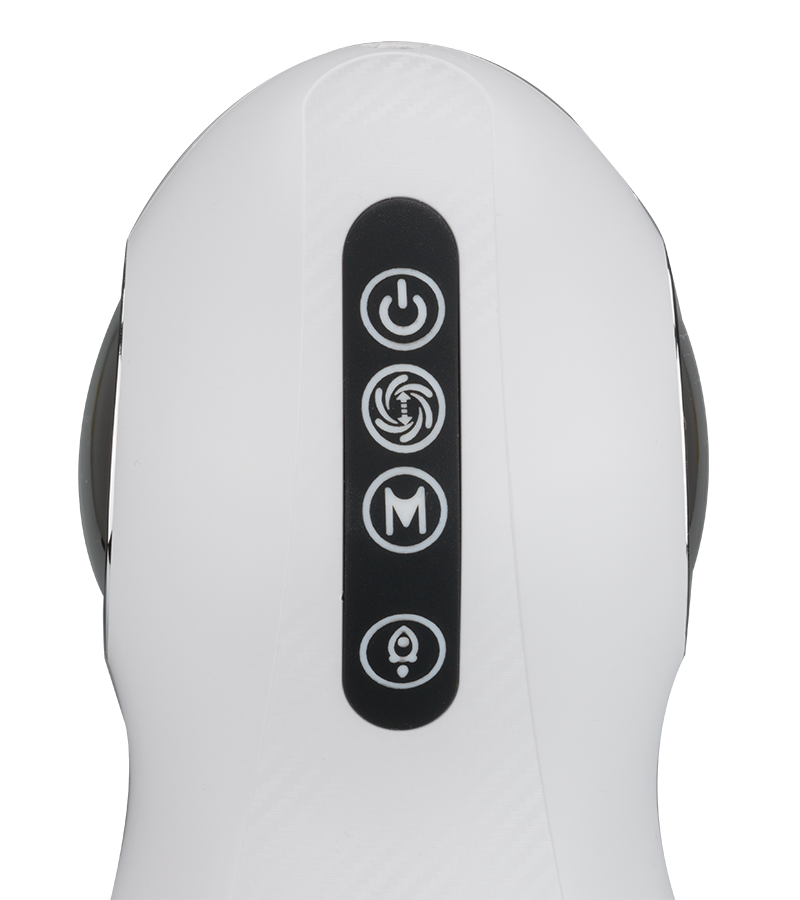 Icicle rotating and thrusting masturbator with phone holder