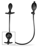 Inflatable butt plug with massaging bead