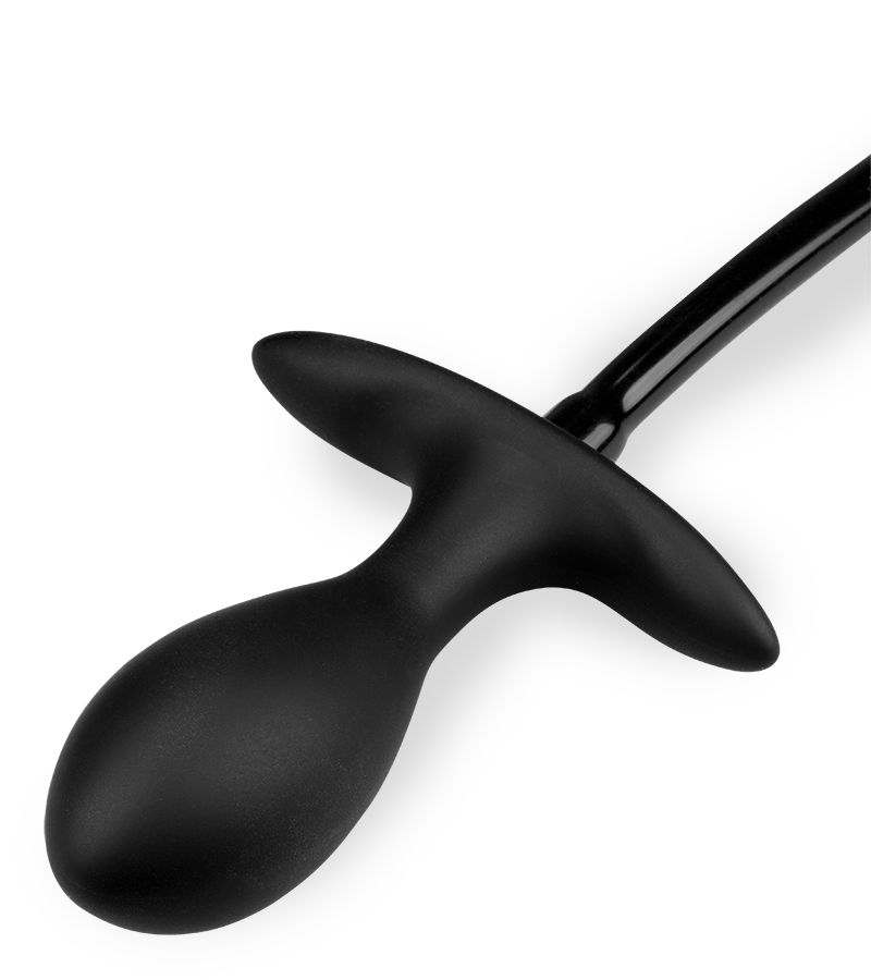 Inflatable butt plug with massaging bead