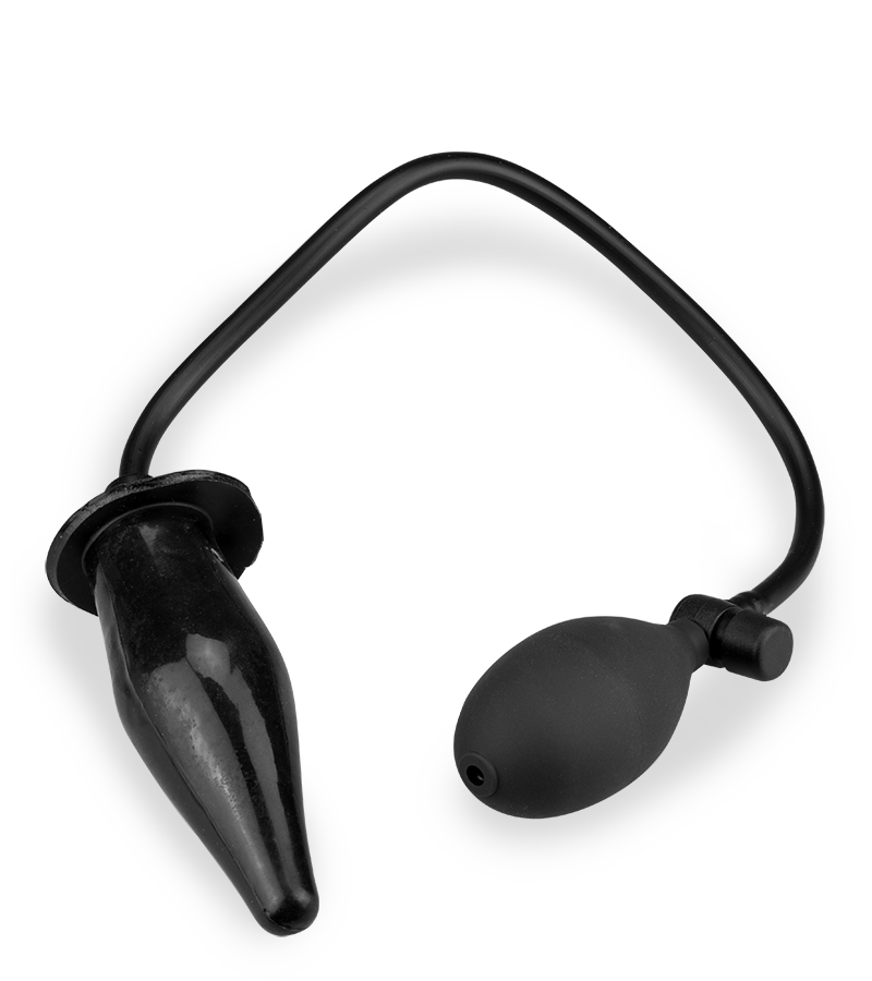 Inflatable butt plug with pump