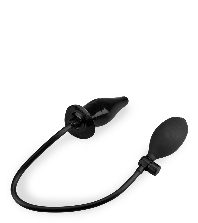 Inflatable butt plug with pump