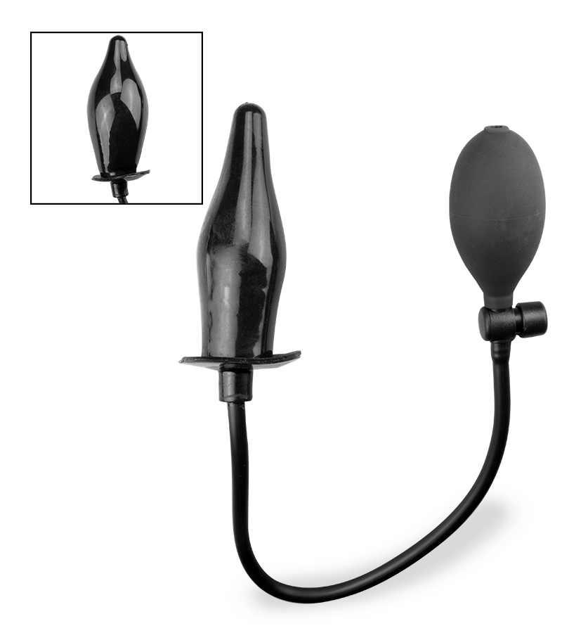 Inflatable butt plug with pump