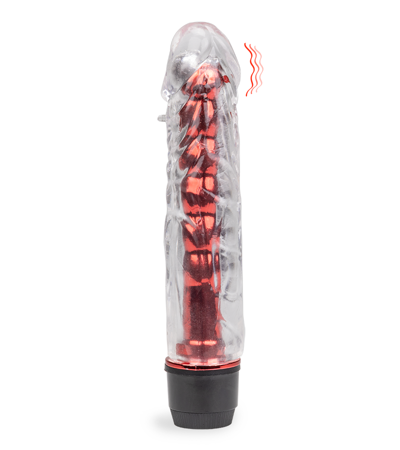 Jay vibrating dildo with removable sleeve
