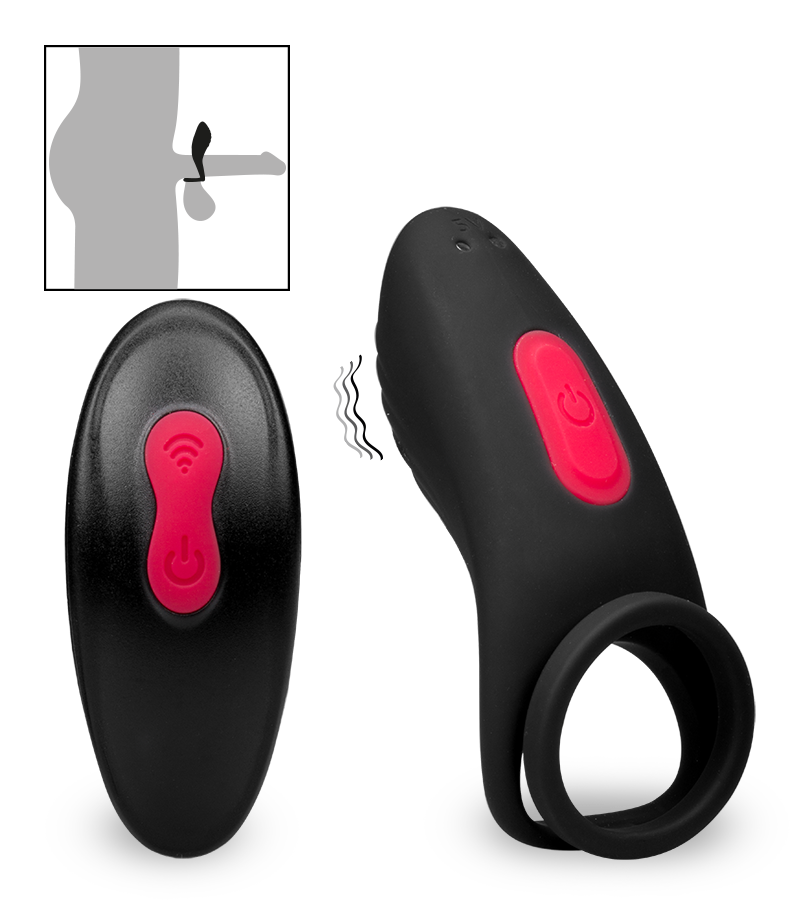 Jazz remote control vibrating double cock ring