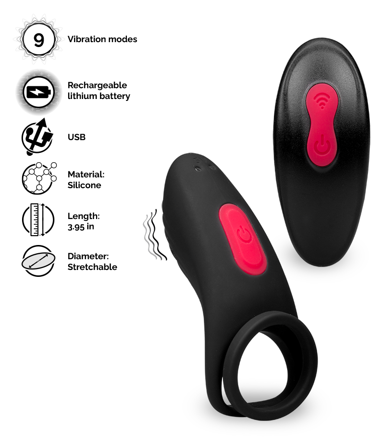 Jazz remote control vibrating double cock ring