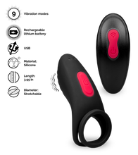 Load image into Gallery viewer, Jazz remote control vibrating double cock ring