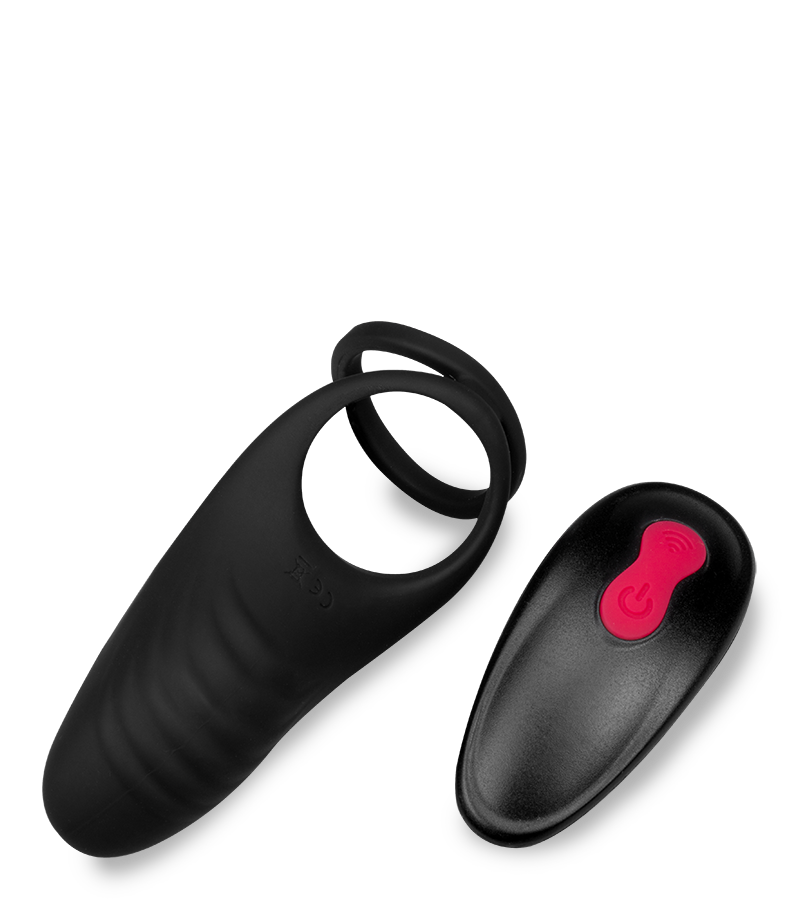 Jazz remote control vibrating double cock ring