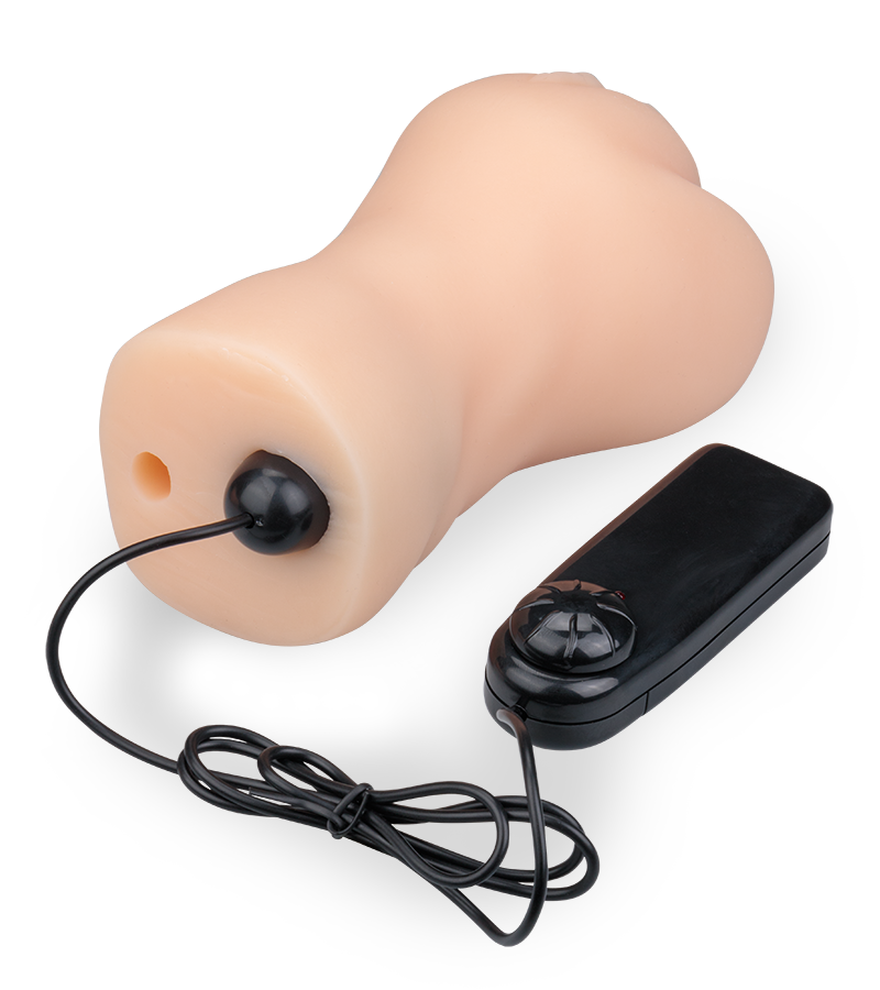 Jena ribbed and textured vibrating pocket pussy