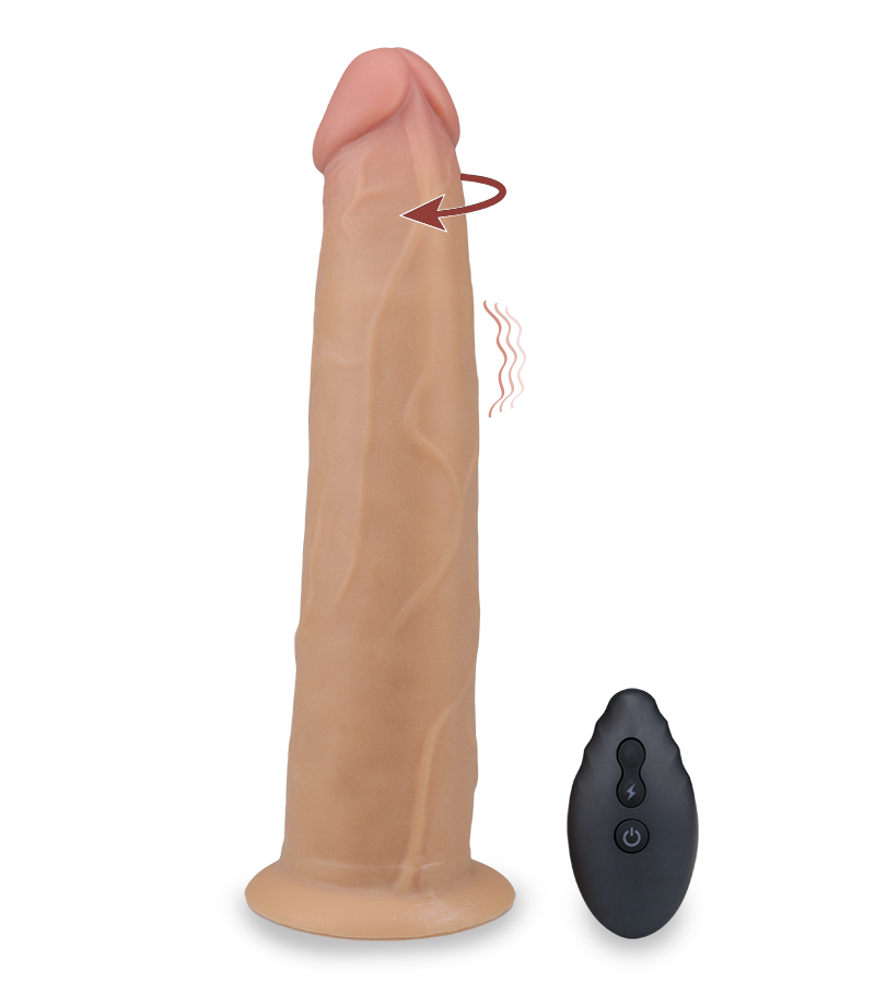 Jim rotating and vibrating suction-cup dildo 9.00 inches
