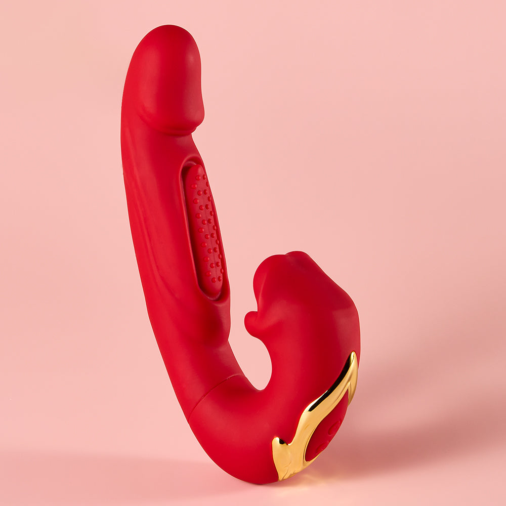 Joylume Between Us rose vibrator featuring soft clitoral suction head design