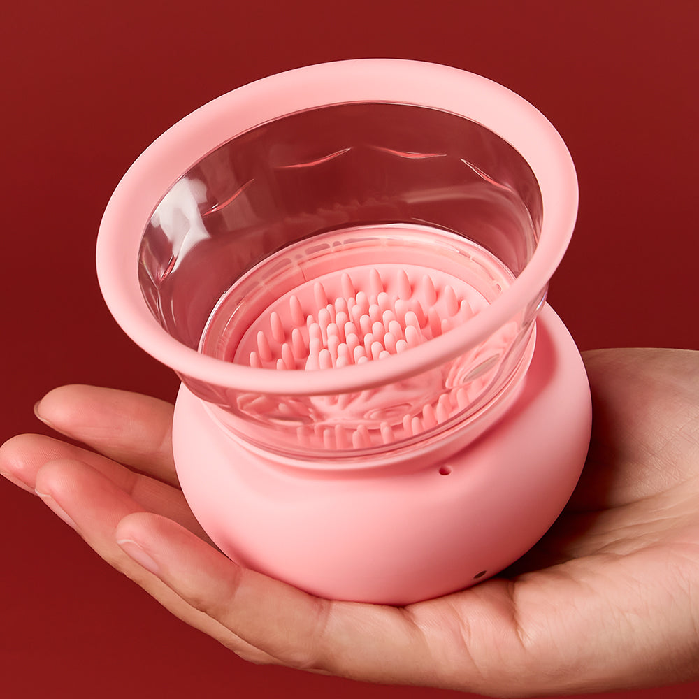 Joylume Lip Lock vibrating nipple clamps shown in lifestyle setting