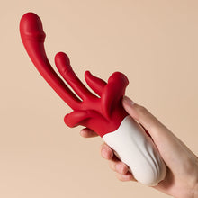 Load image into Gallery viewer, Joylume Private Flick rose vibrator featuring soft tongue licking design