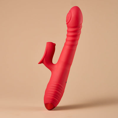 Heated Thrusting Vibrator with Clit Stimulator | Dual Pleasure Toy