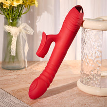 Load image into Gallery viewer, Heated Thrusting Vibrator with Clit Stimulator